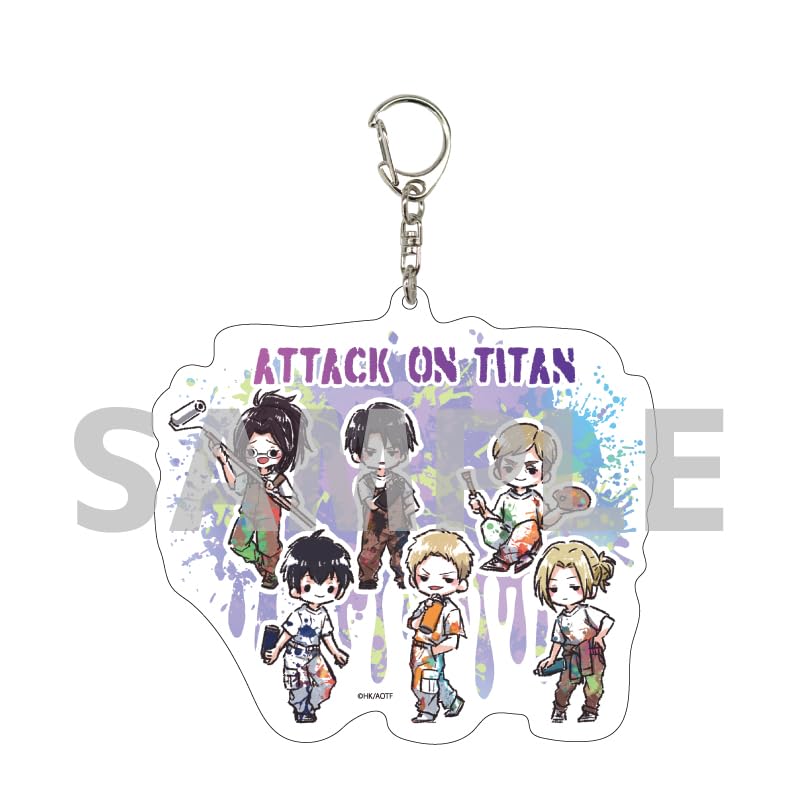 Attack on Titan 29 Painted Ver. Group Design B [Graff Art Illustration] Large Acrylic Keychain