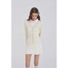 GOXO Rib Knit Cardigan Cream Classic Logo