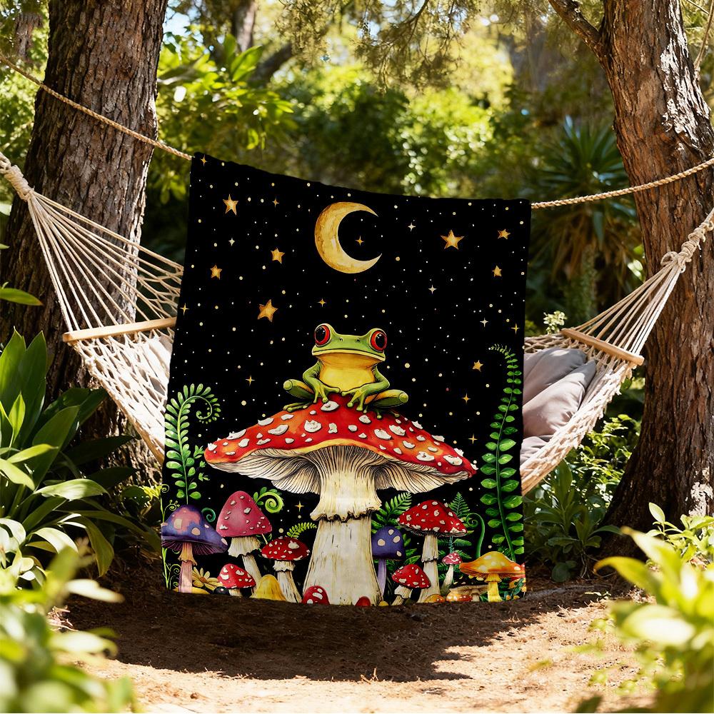 Frog Fantasy Outdoor Flannel Blankets, Outdoor travel, Home Blankets, Fan Gifts,Suitable for All Seasons, Christmas Gifts. R1127115 80x120cm