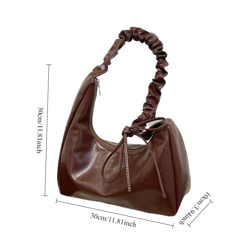Bag with Korean Minimalist Style, 2026 New Single Shoulder Crossbody Bag, Fashiable Pleated Cloud Underarm Bags
