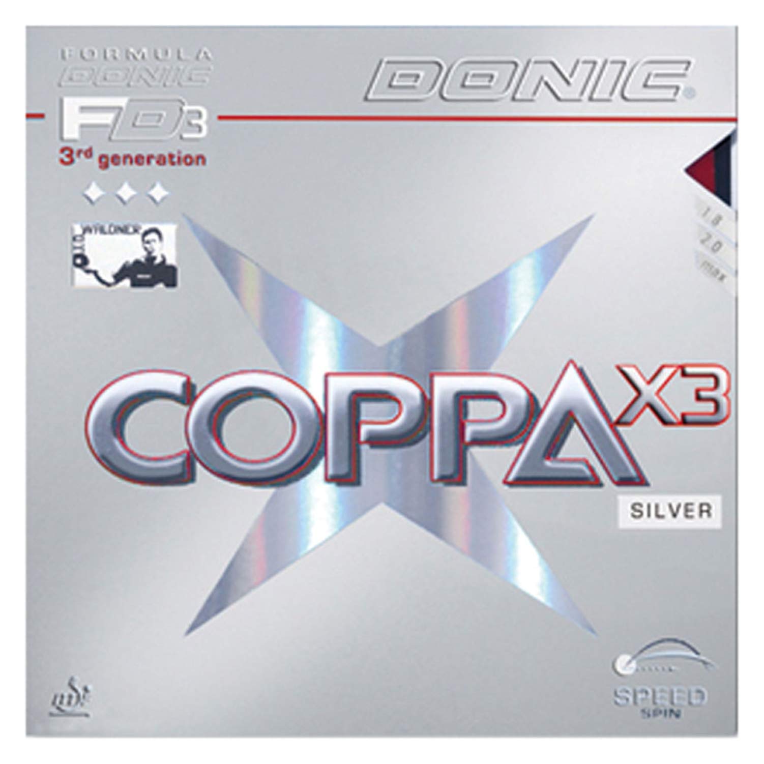 

Накладка для настольного тенниса DONIC Coppa X3 AL054, Красная, 1,8 мм,