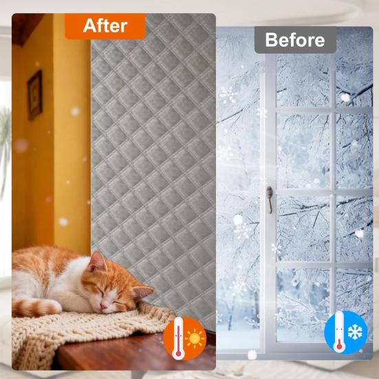 Yousheng Winter Window Insulation Cover Thermal And Sound Insulation Window Cover Heavy Duty Windows Blanket Windows Insulation Kit for Bedroom Attic