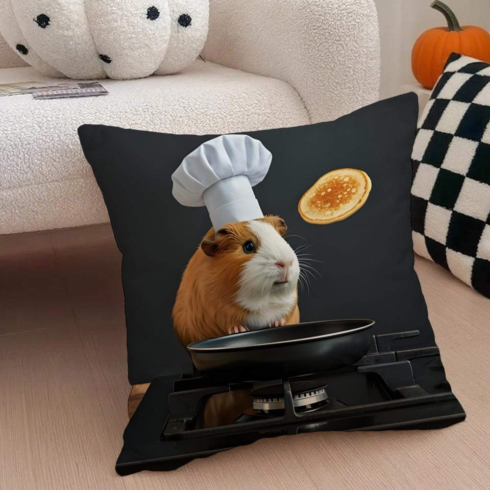 Hilarious Funny Hamster Meme Cute Art Cushion Cover Throw Pillow Cover Hidden Button Durable Polyester Chair Cushion