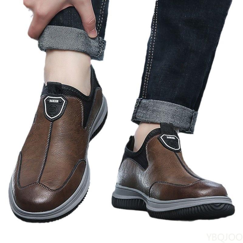 Dicksohlige rutschfeste Lederschuhe Küche wasserdicht Herrenschuhe Komfort trendige Ballerinas Mode lässig Herrenschuhe Homme