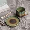 Japanese Stoneware Coffee Cup Creative Vertical Pattern Ceramic Cup Mug Ins High-Value Retro Coffee Cup Set