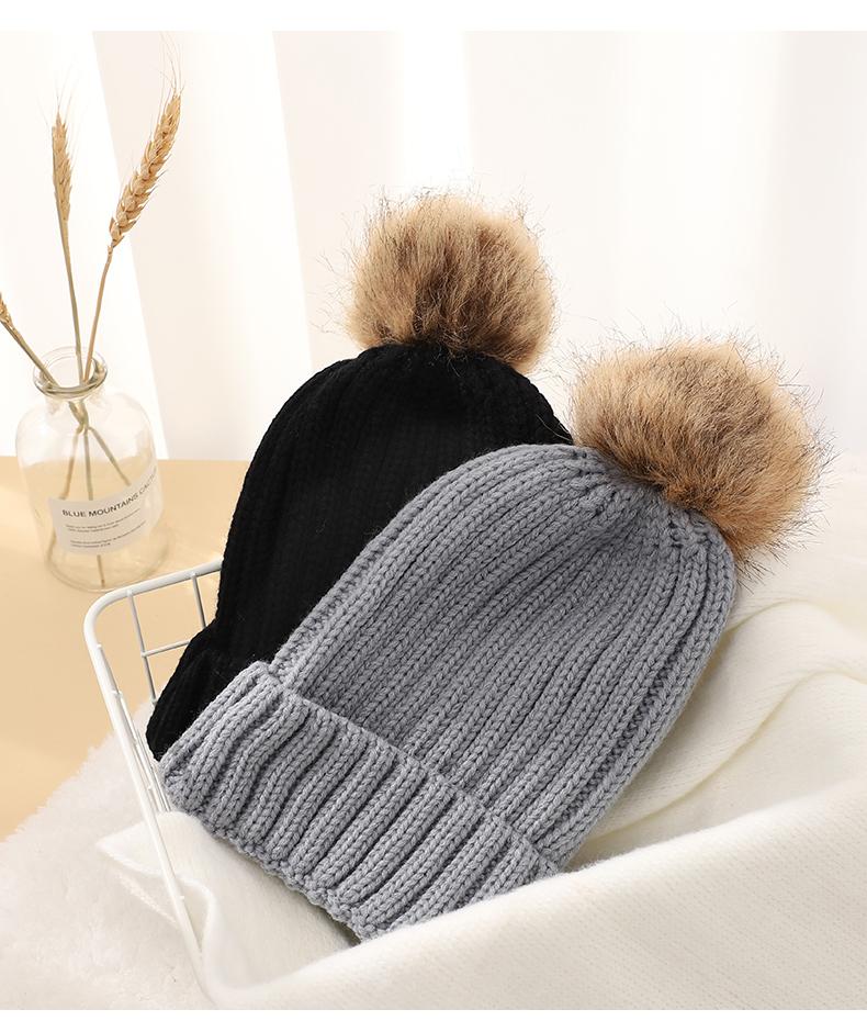 Cheap Warm Knitted Acrylic Woman Winter Beanie Hat One Size серый