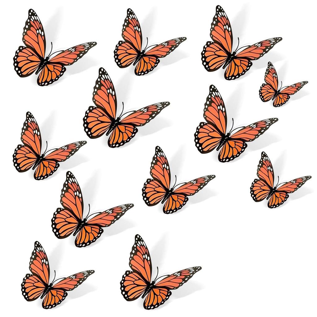 Exclusive 3D Monarch and Emperor Butterfly Orange Simulation for Day of the Dead Halloween Styling