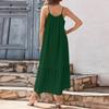 Women Summer Dresses  Spaghetti Strap Scoop Neck Smocked Ruffle Flowy Boho Maxi Dress