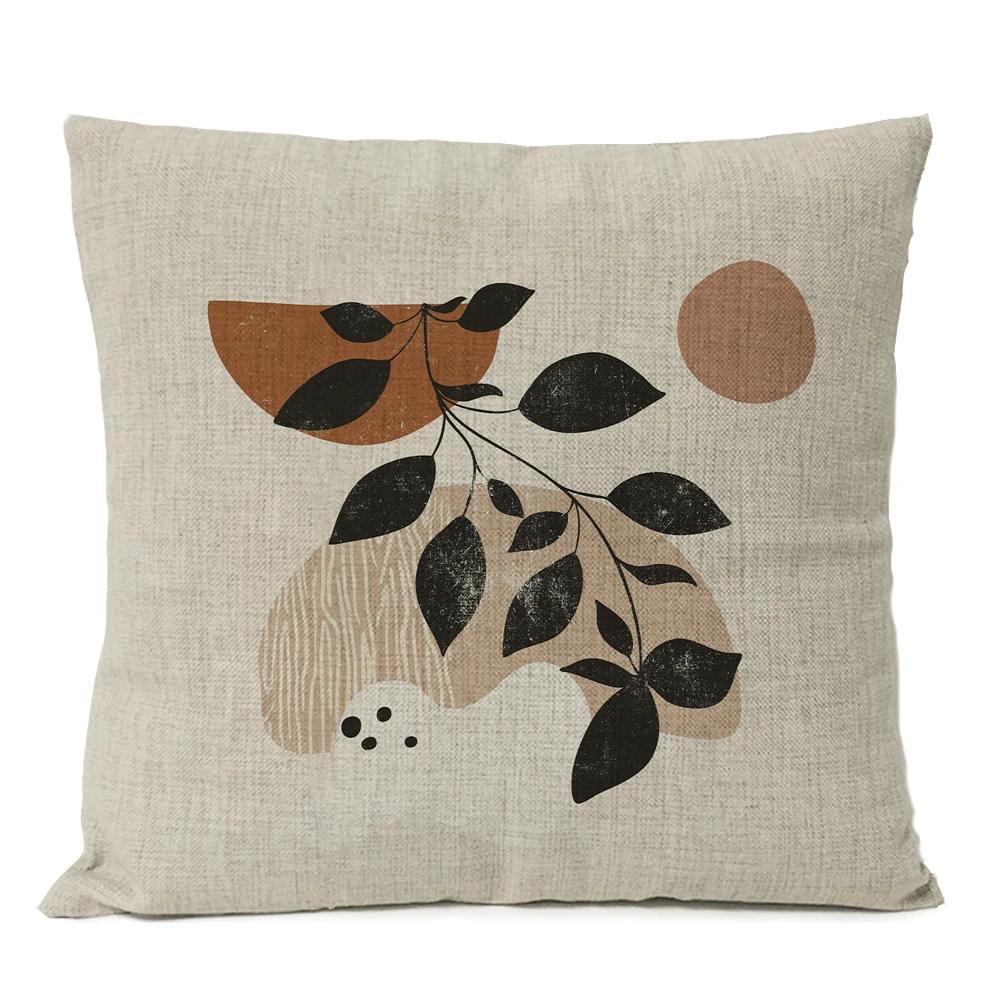 Boho Bohemia Geometric Floral Pillow Cover Leaves Cushion Sun Moon Throw Linen Pillowcase Home Decorative Decor Sofa Cushions