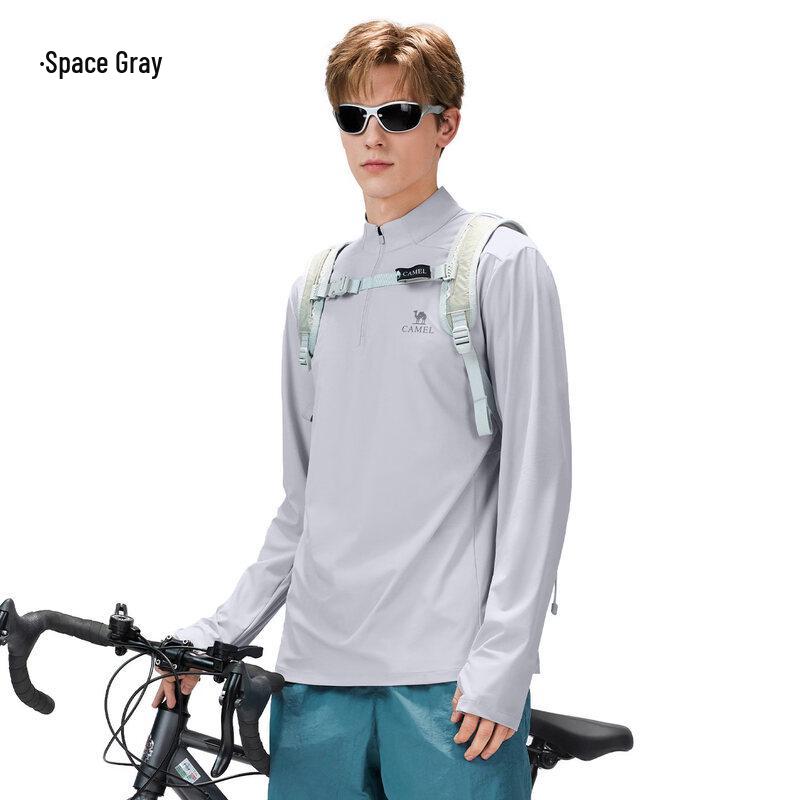 CAMEL Men s Quick-Dry Long Sleeve Stand Collar T-Shirt A16BZ01050 S