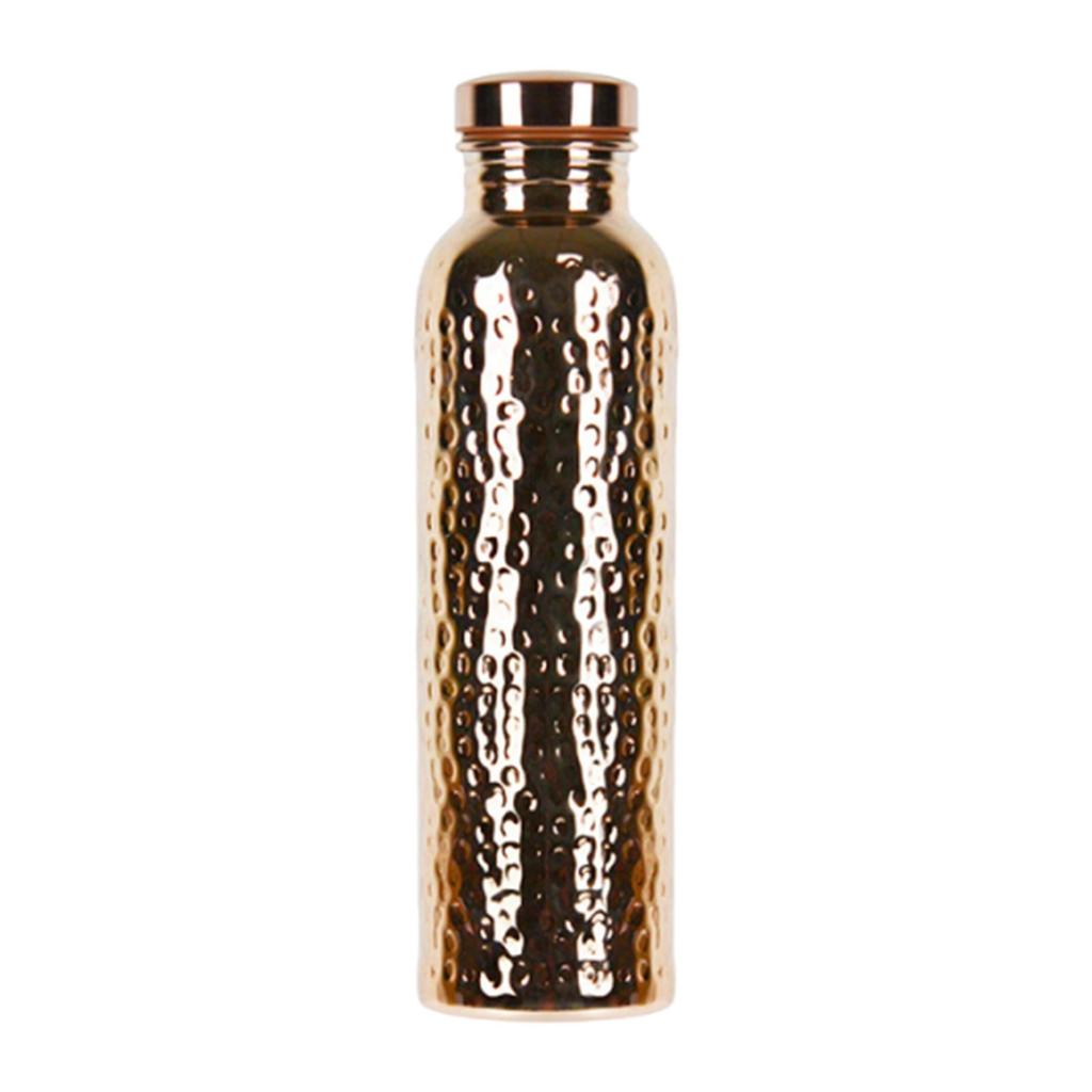 Hammered Water Bottle Portable Handcrafted Metal 800ml Water Vessel Drink Bottle for Hiking Office Outdoor Fishing Backpacking
