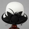 Hats for Women Warm Wool Woolen Hats for Autumn Winter Mother's Temperament Round Top Hats Elegant Retro Mesh Flower Fashion Hats