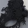 Elegant Lace Half Face Mask with Detachable Cats Ear Headband Hair Decors for Halloween Cosplay Costume Parties