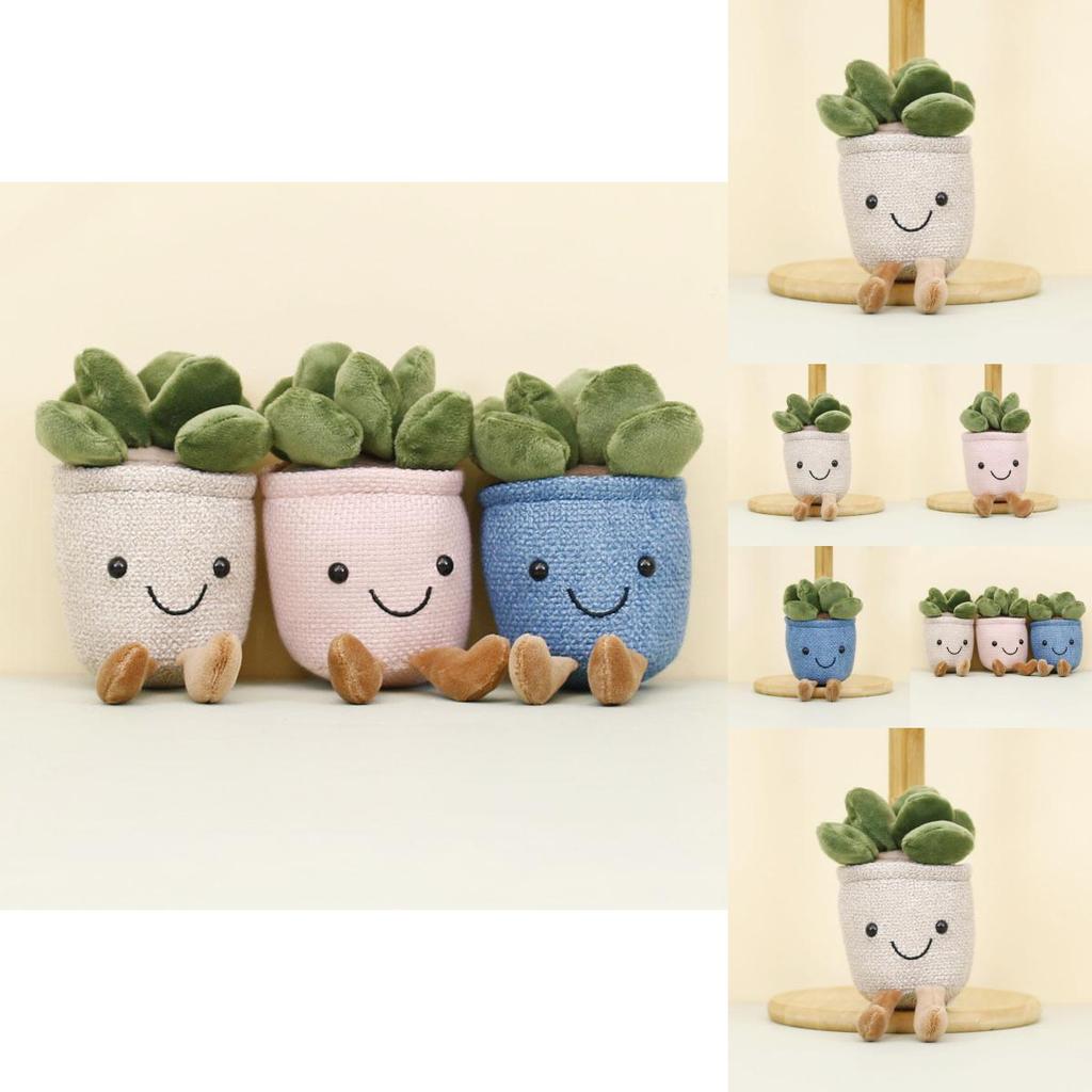 Adorable Plush Succulent Keychain Soft Toy Potted Plant Doll With Tulip Design