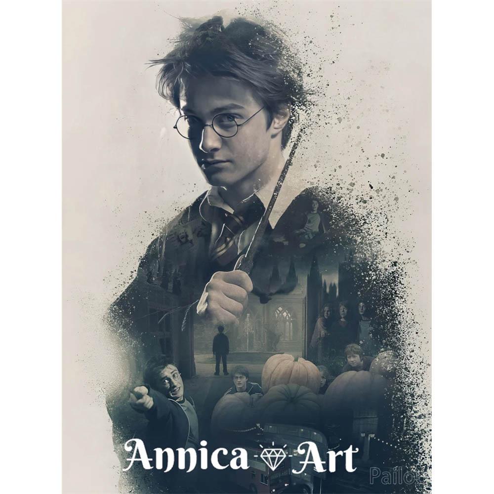 Harry Potter Cartoon Stich Bilder Set Künstliche Leinwand Hogwarts Schule Mosaik Stich 5d Diy Vollbohrer Diamantmalerei Kunst