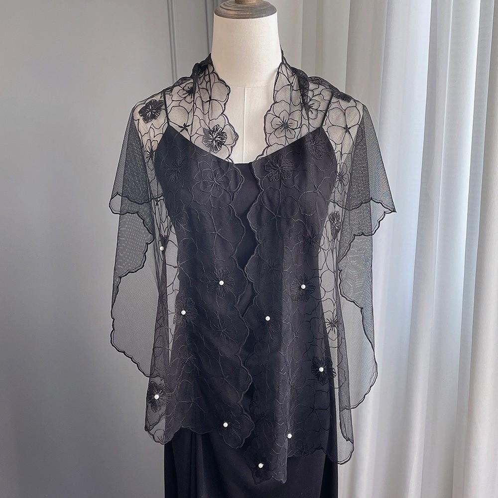 Retro Dresses Shawls Elegant Female Headscarf Fashion Lace Scarf Shawl for Women