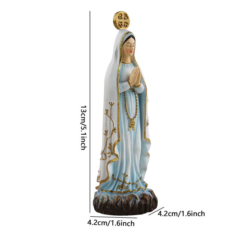 Mother Mary Statue Resin Sculpture Decor Small Holy Mother Statue For Church Home Tabletop Desk Shelf Display Collection