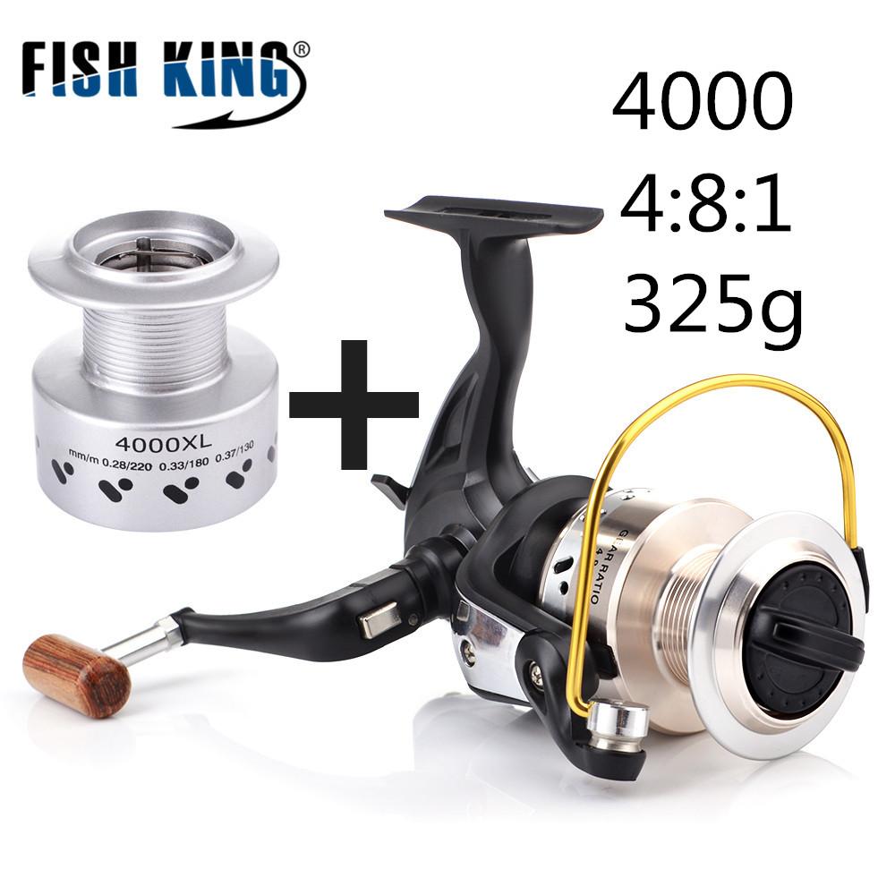 

Рыболовная катушка Fiber Drag Спиннинговая рыболовная катушка с запасной шпулей 9+1BB 5,3:1/4,8:1Пресная вода 4000