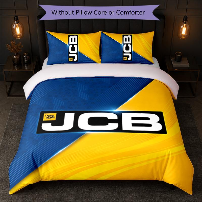 JCB Print 3Pcs Bedding Set Duvet Cover With Two Pillowcases Soft Bed Linen For Household Bedroom