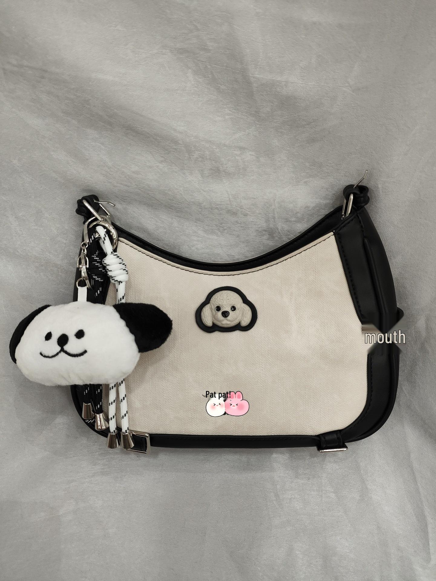 

Korean Niche Modern Bread Puppy Tote: Women s High-End Single Shoulder Crossbody Underarm Bag 25x7.5x15 cm