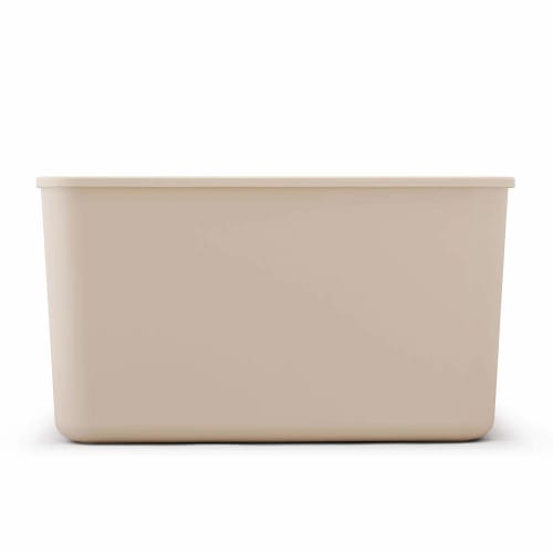 Iris Ohyama Storage Box with Lid, 45cm Wide x 29cm Deep x 13cm High, Stackable Storage Case with Lid, Pink Beige, for Storing Clothes, Toys, Cosmetics