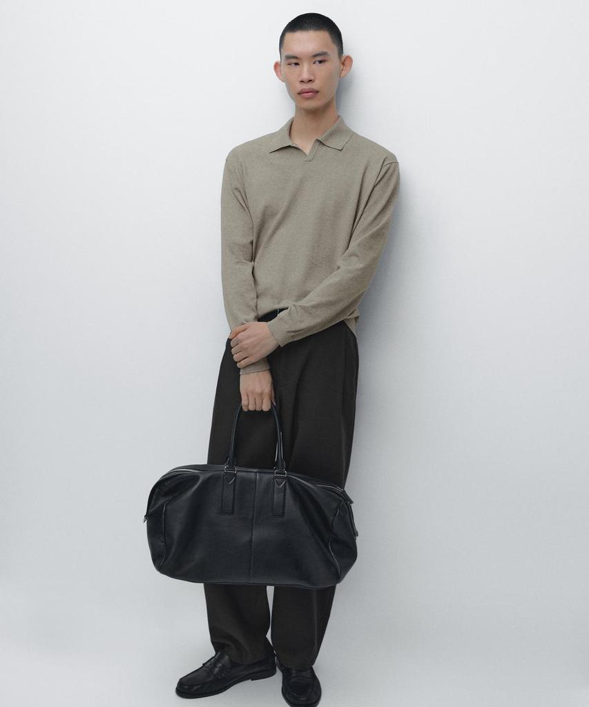 Masimodutti Cotton Knit Polo Sweater