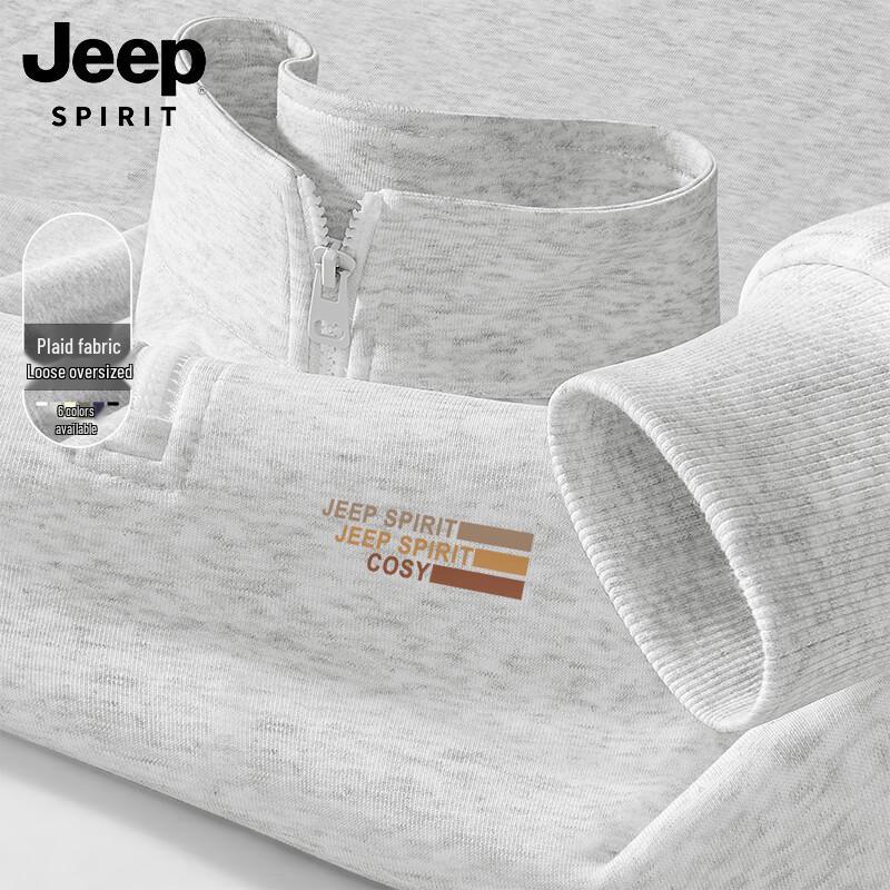 

JEEP SPIRIT Men s Stand Collar Loose Fit Sweatshirt XL