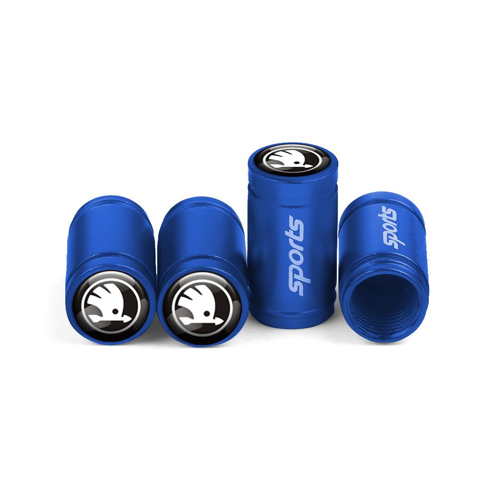 uwhxm4 Tire Valve Caps Decorative Tyre Wheel Stem Air Valve Cover for Skoda Octavia Rapid Fabia Superb Kodiaq Scala Karop Kamiq Citigo