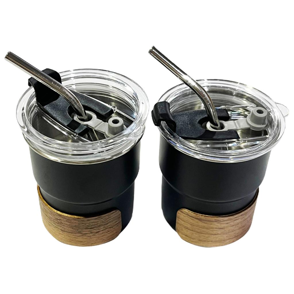 304 stainless steel cup heat-resistant wooden cover straw, cup and cup lid