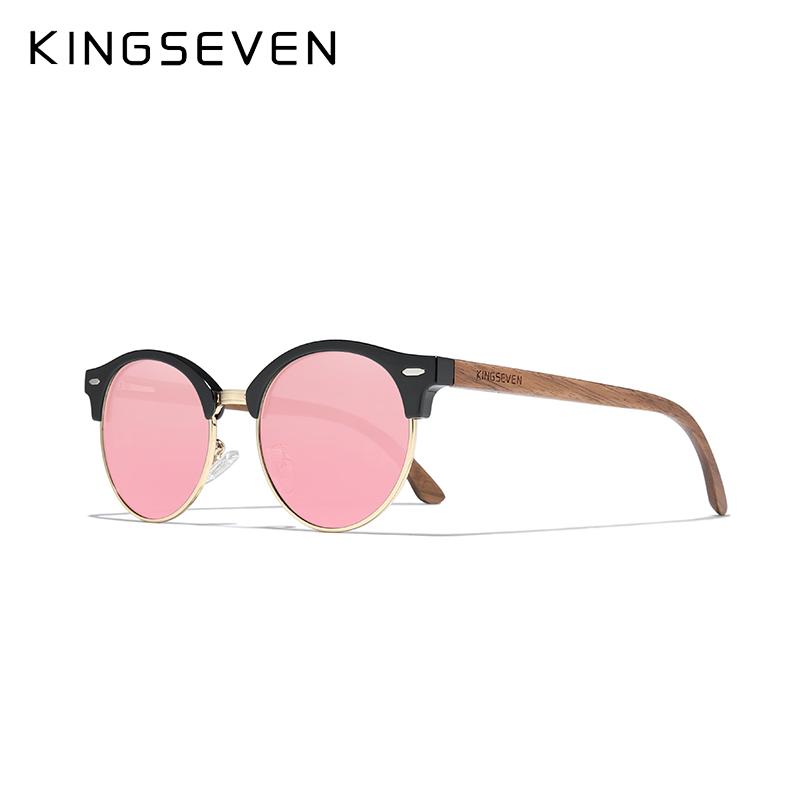 

Чоловічі сонцезахисні окуляри KINGSEVEN ручної роботи з чорного горіхового дерева, жіночі поляризовані дзеркальні сонцезахисні окуляри, чоловічі UV400 Oculos W5517 M