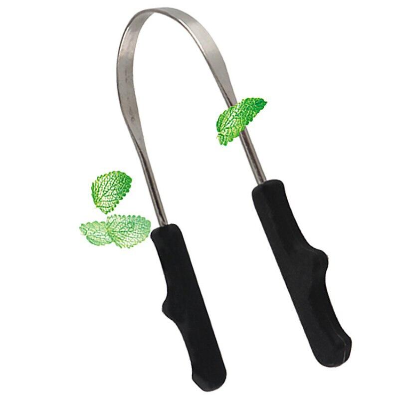 Stainless Steel Tongue Mouth Cleaner Scraper Stainless Steel For Bad Breath Cleaning Coated Tongue Oral Dental Hygiene Care Tool