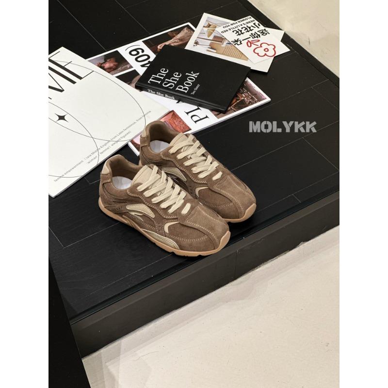 Retro color matching women's tide early autumn new niche deconstruction soft-soled leather casual shoes