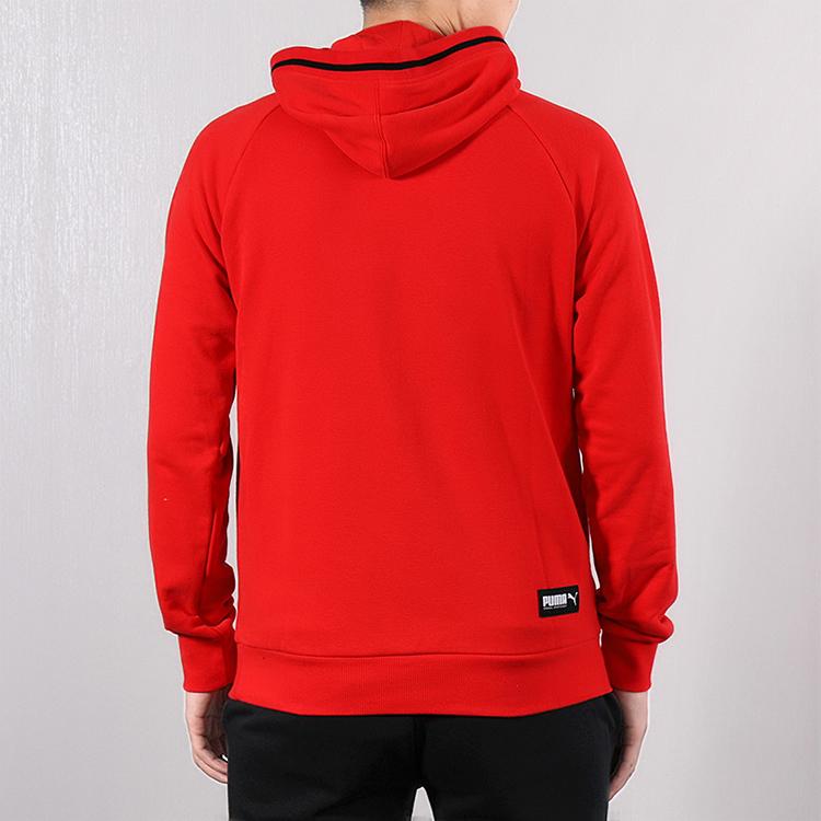 Puma Athletics Logo Color Block Hoodie Men Tops Red 844128-11