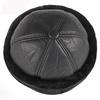 1 Pcs Thick Outdoor Warm Winter Hat Men Black Fur Leather Russian Male Windproof Snow Ski Cap Fleece Lined