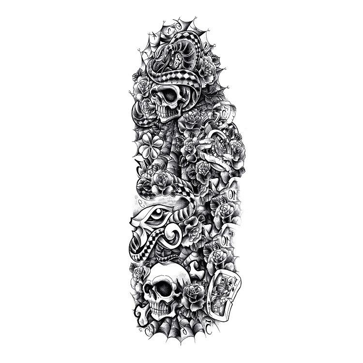 Full Arm Tattoo Sticker Large Flower Arm Waterproof Tattoo Sticker Full Arm Simulation Tattoo Amazon Set Single Piece Tattoo