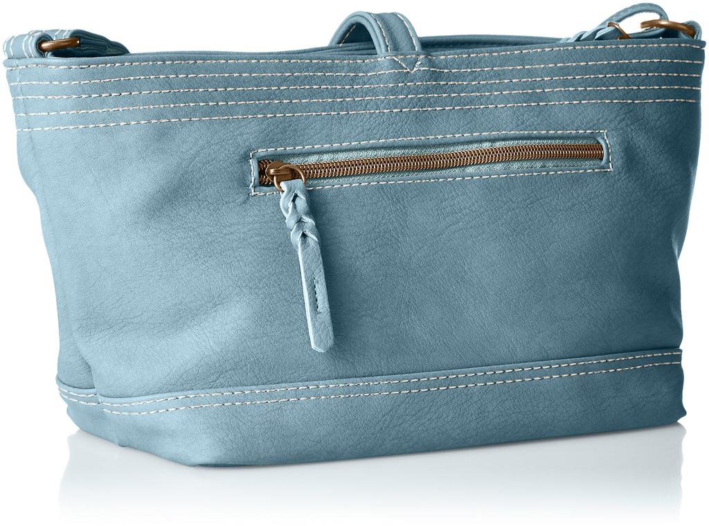 Chiemi Sax Shoulder Bag with Belt Motif, 1810-6A35, Sky Blue