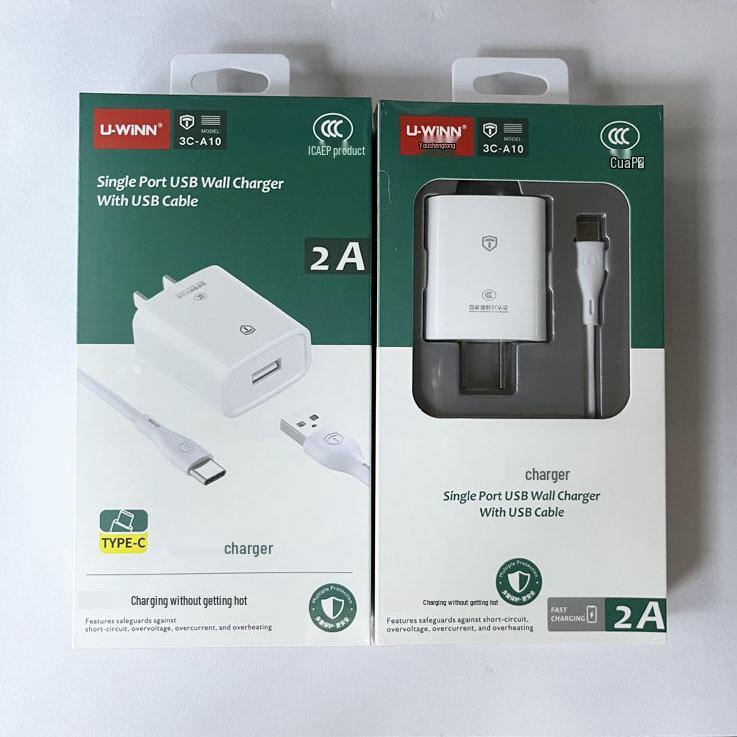 5V 2A USB Charger Adapter for Apple, Type-C, and Android Devices