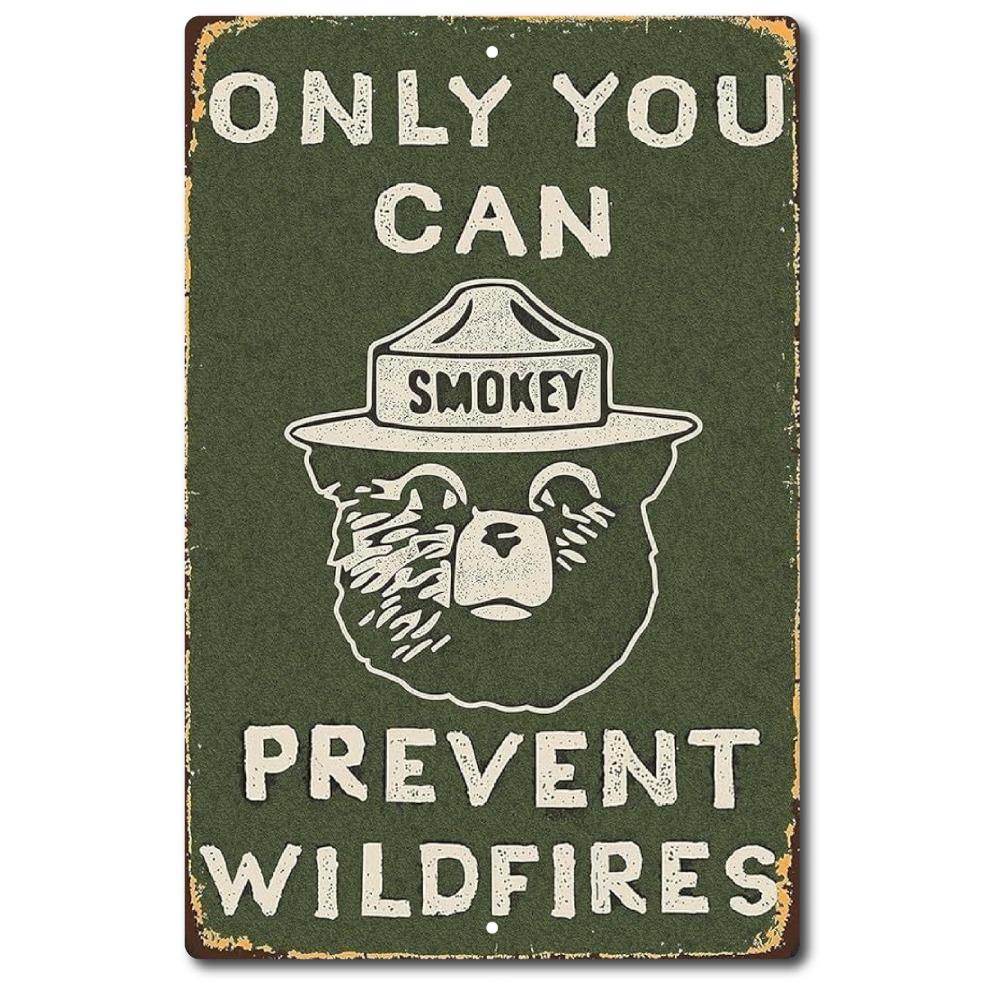 

Smokey Bear Sign The the Forest SMOKEY BEAR THE Vintage Look Prevent SIGN Tin