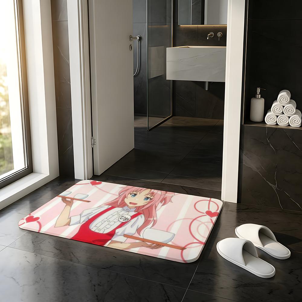 ANIME H-Himegoto Floor Mat Absorbent Floor Mat Non-Slip Entrance Rug for Bathrooms Restrooms and Toilets