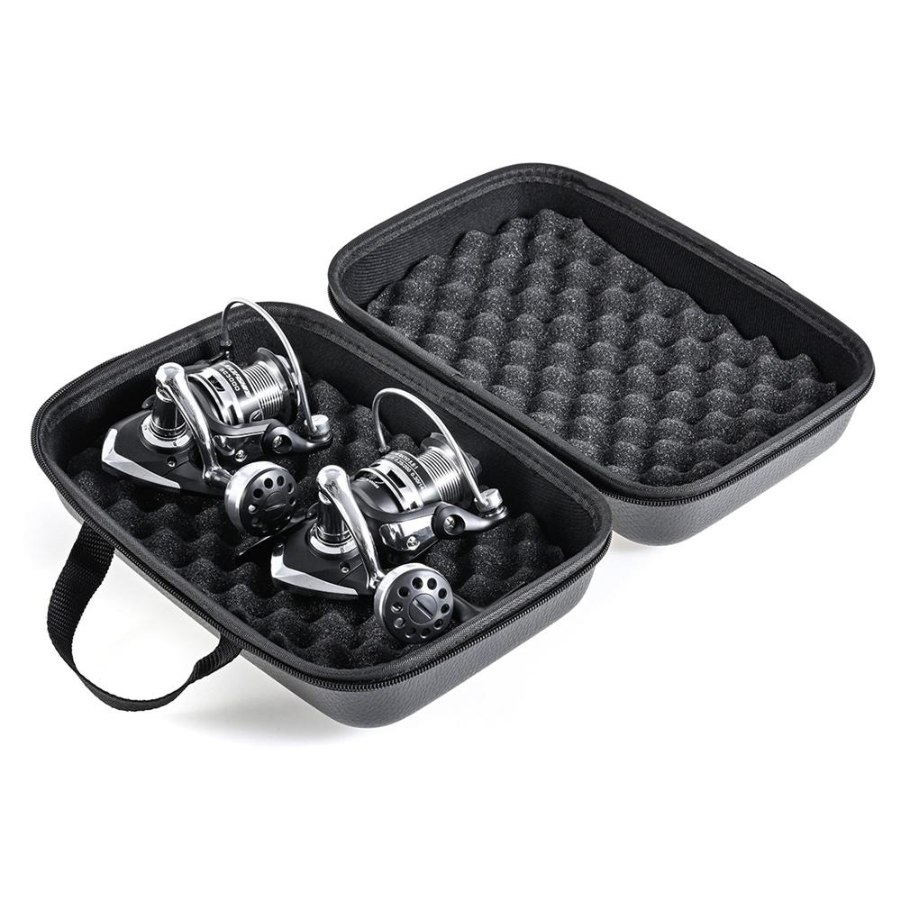 New Shockproof and Waterproof Fishing Bag Can Hold 1-2 Fishing Reels, Rotating Fishing Reel Box Cover, Leather Fishing Reel Bag, Fish Gear Storage Box