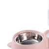 Bowl Pet Dishes, Feeder Feeding for Cats or Small Dogs Steel Double Bowls