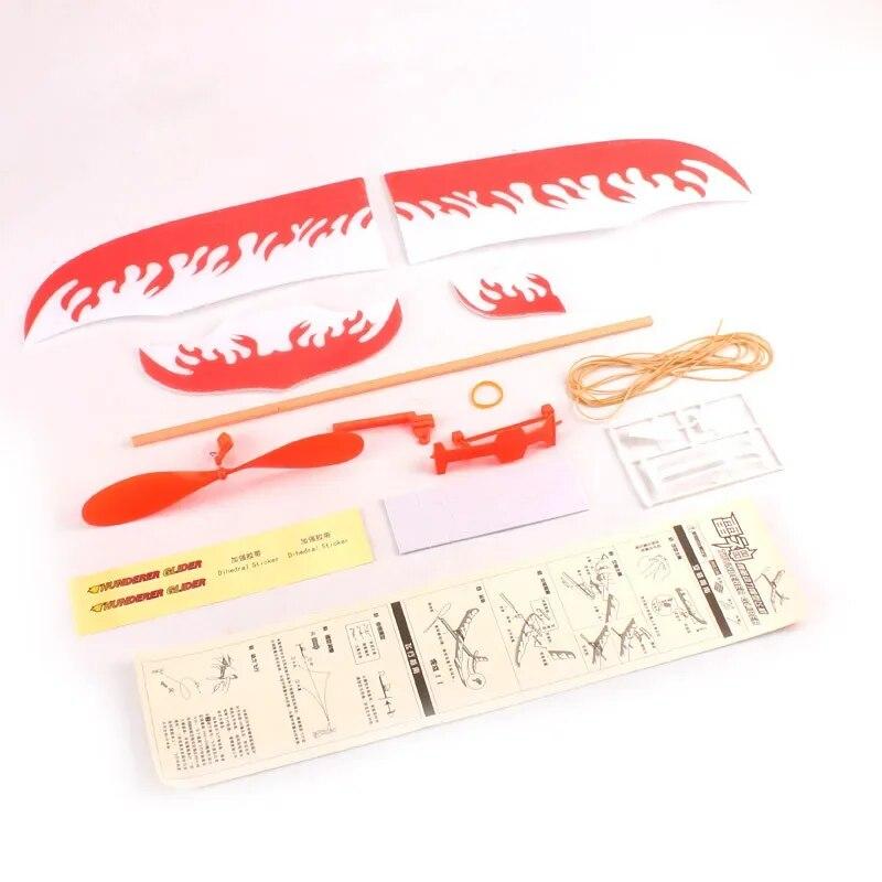 1 Set Elastic Rubber Band Powered Flying Airplane Plane Glider Educational Sciences DIY Assembly Toys for Children Kids