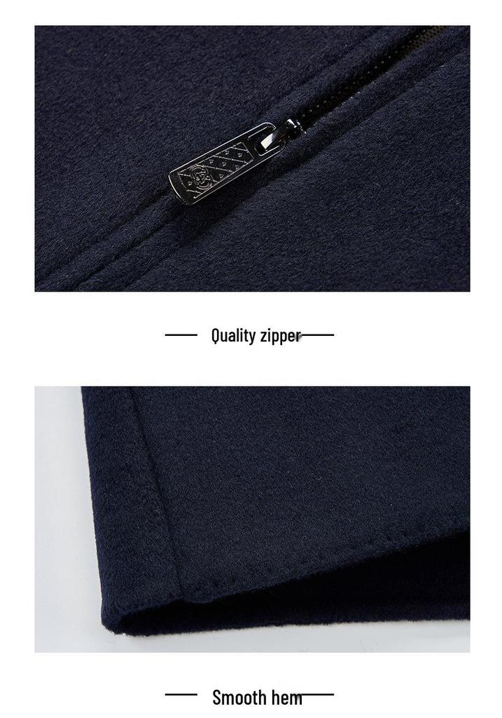 Men's Double-Sided Cashmere Winter Jacket: Thick Wool Coat for Middle-Aged Dads