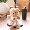 Cartoon Cute Bear With Cherry Scarf And Skirt Plush Toy Pendant Keychain