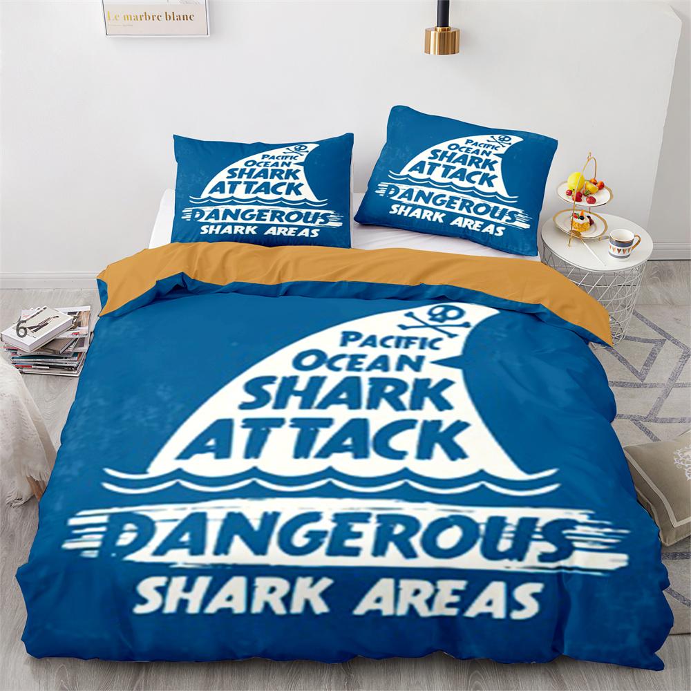 Комплект пододеяльника Акула Мультяшный узор с морскими животными Милый Кавайный — фото 18