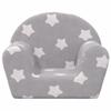 Kids Sofa Light Grey with Stars Soft Plush