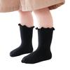 1 Pair Baby Girls Scallop Top Socks Spring Autumn Mid-Calf Princess Socks Sweat-absorbent Cute Cotton Socks for Toddlers