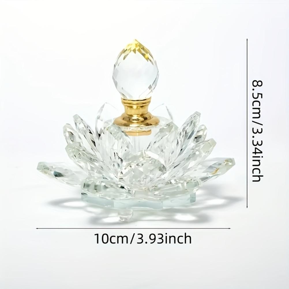 Creative Lotus Glass Perfume Bottle Crystal Decorative Desktop Decorations Home Desktop Decoration Bathroom Perfume Bottle