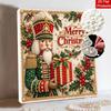 Nutcracker Merry Christmas Pearl Bead Art with Frame 3D Sparkling Canvas Painting Home Wall Decor and Creative Gift for Girls Room Decor
