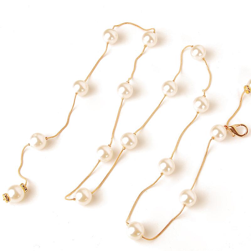 Women'S Pearl Waist Chain Dress Wedding Dress With Waist Chain Xiaoxiang Decorative Fine Belt Sweater Chain